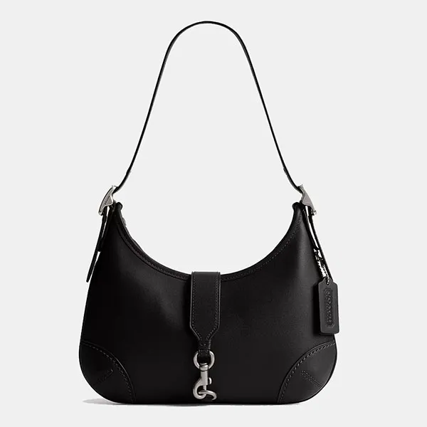 Túi Đeo Vai Nữ Coach Hamptons Hobo Bag Silver/ Black CW642 Màu Đen