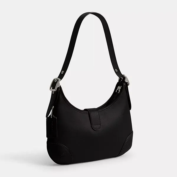 Túi Đeo Vai Nữ Coach Hamptons Hobo Bag Silver/ Black CW642 Màu Đen