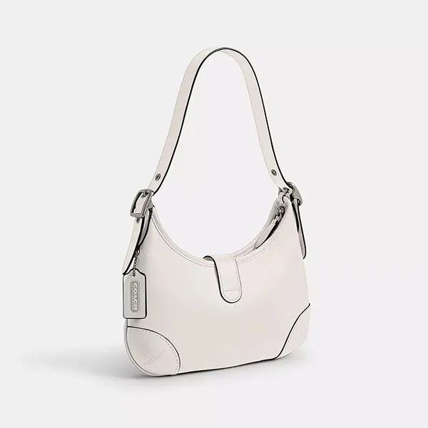 Túi Đeo Vai Nữ Coach Hamptons Hobo Bag Silver/ Chalk CW642 Màu Trắng