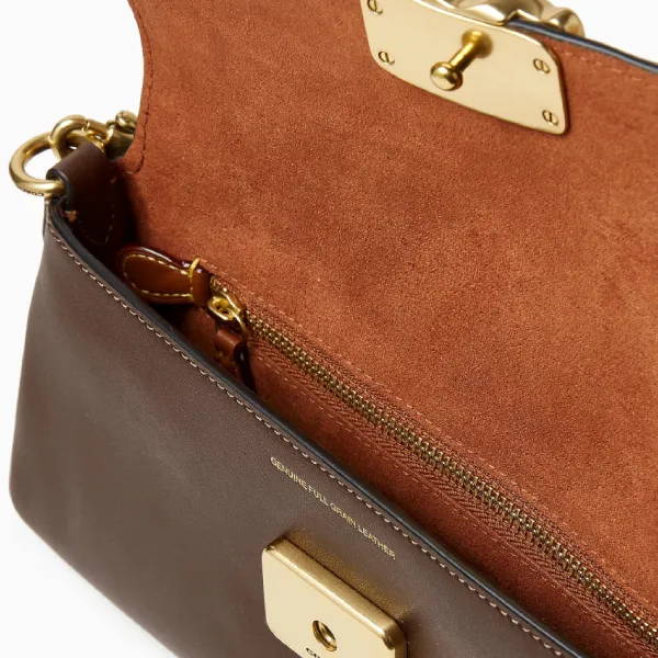 Túi Đeo Vai Nữ Coach Jet Shoulder Bag Màu Nâu Đậm