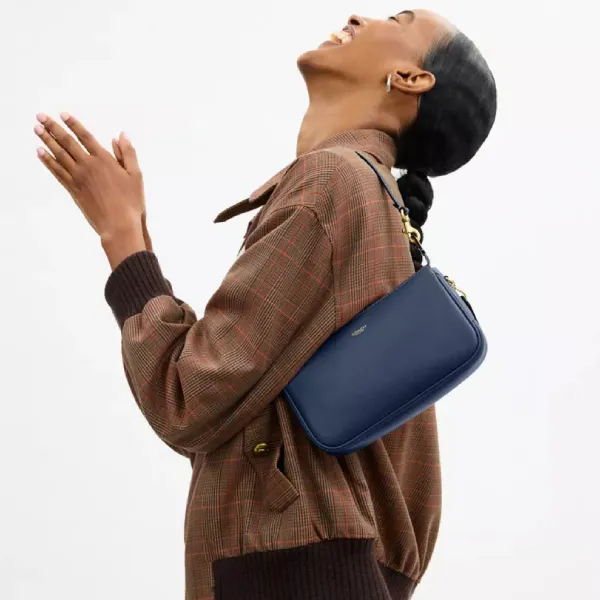 Túi Đeo Vai Nữ Coach Plaza Bag CCC41 Shoulder Bag Màu Xanh Navy