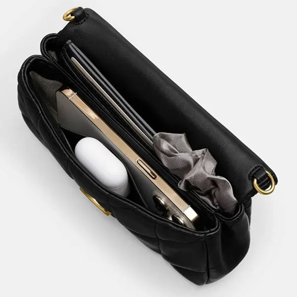 Túi Đeo Vai Nữ Coach Tabby Chain Crossbody Bag 19 With Quilting Black CBH23 Màu Đen