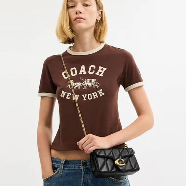 Túi Đeo Vai Nữ Coach Tabby Chain Crossbody Bag 19 With Quilting Black CBH23 Màu Đen