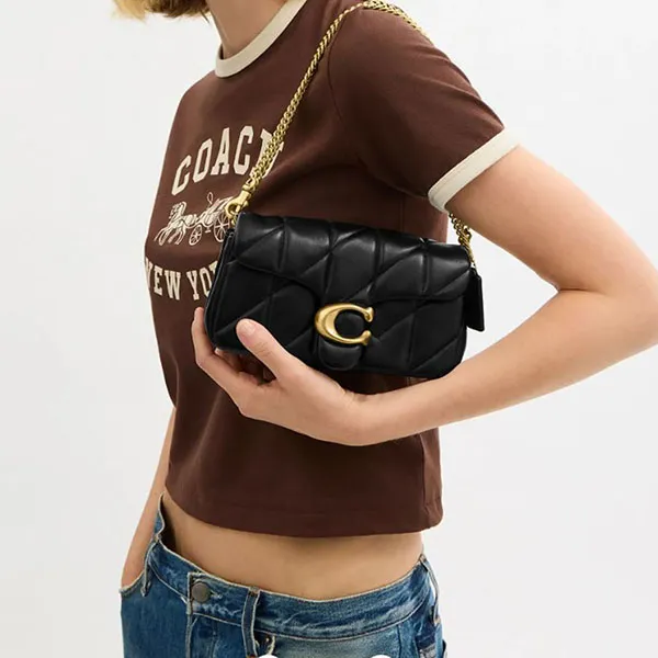 Túi Đeo Vai Nữ Coach Tabby Chain Crossbody Bag 19 With Quilting Black CBH23 Màu Đen