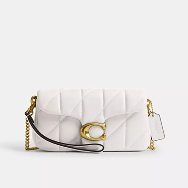 Túi Đeo Vai Nữ Coach Tabby Chain Crossbody Bag 19 With Quilting White CBH23 Màu Trắng