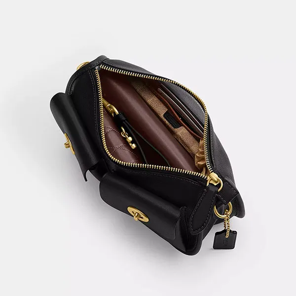 Túi Đeo Vai Nữ Coach Twin Turnlock Waverly Bag CDZ20 Màu Đen