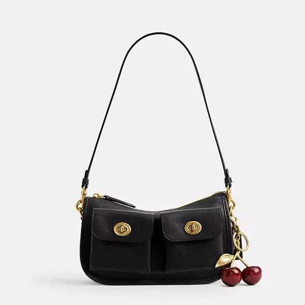 Túi Đeo Vai Nữ Coach Twin Turnlock Waverly Bag CDZ20 Màu Đen