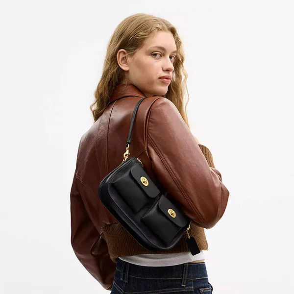 Túi Đeo Vai Nữ Coach Twin Turnlock Waverly Bag CDZ20 Màu Đen