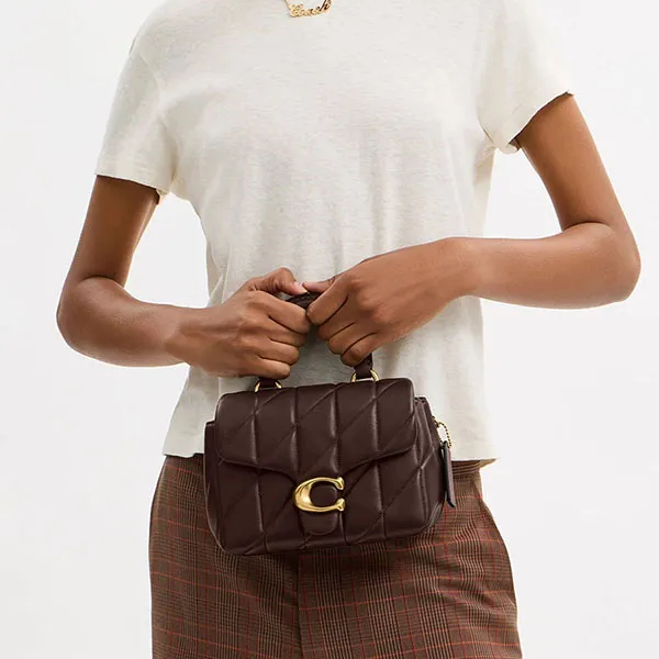 Túi Xách Nữ Coach Tabby Top Handle Bag With Quilting CCC12 Màu Nâu Chocolate