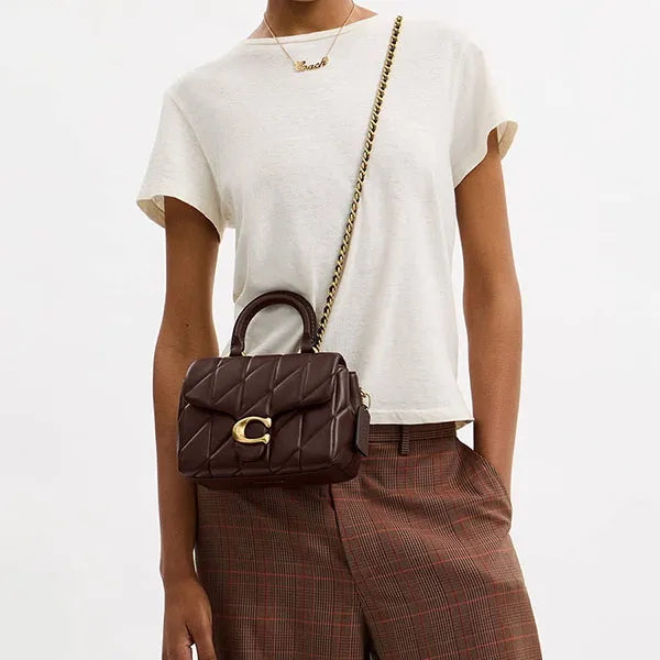 Túi Xách Nữ Coach Tabby Top Handle Bag With Quilting CCC12 Màu Nâu Chocolate