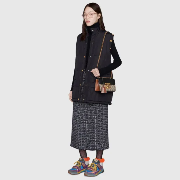 Túi Đeo Vai Nữ Gucci Padlock Small GG Shoulder GG Supreme 409487-KLQJG-9785 Màu Be Đen