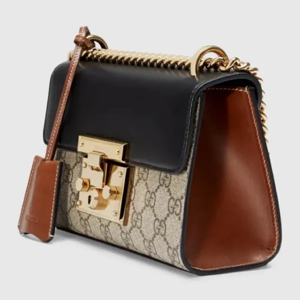 Túi Đeo Vai Nữ Gucci Padlock Small GG Shoulder GG Supreme 409487-KLQJG-9785 Màu Be Đen