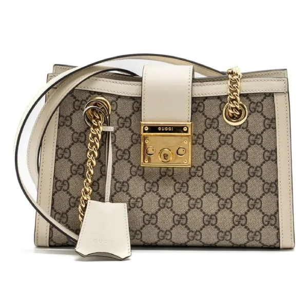 Túi Đeo Vai Nữ Gucci Padlock Small GG Shoulder GG Supreme Màu Trắng