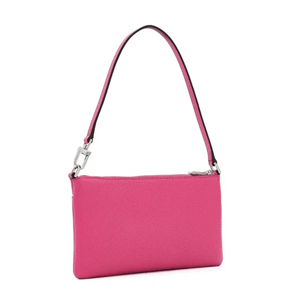 Túi Đeo Vai Nữ Michael Kors MK Jet Set Medium Pebbled Leather Convertible Wristlet 32F5SJ6F6L Màu Hồng