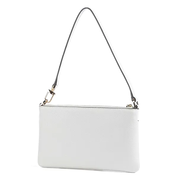 Túi Đeo Vai Nữ Michael Kors MK Jet Set Shoulder Bag Grained Leather Optic White Màu Trắng