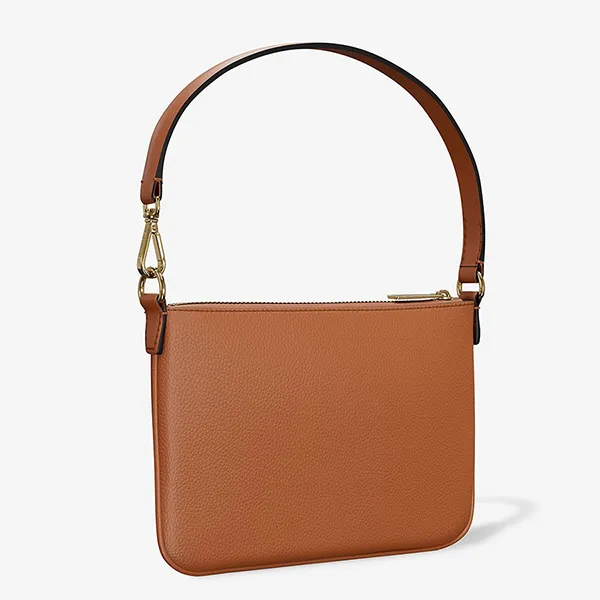 Túi Đeo Vai Nữ Michael Kors MK Jet Set Small Pebbled Leather Convertible Wristlet 35S5GTVW5L Màu Nâu
