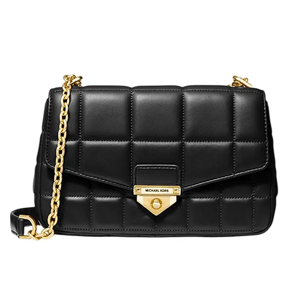 Túi Đeo Vai Nữ Michael Kors MK SoHo Large Quilted Leather Shoulder Bag 30F0G1SL3L Màu Đen