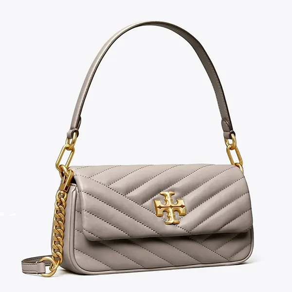 Túi Đeo Vai Nữ Tory Burch Small Kira Chevron Flap Shoulder Bag Màu Xám