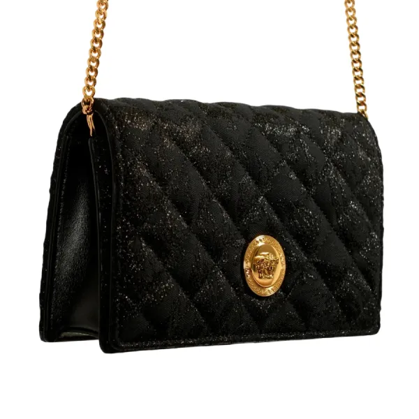 Túi Đeo Vai Nữ Versace Wool Barocco Mini Chain Shoulder Bag 1011785 1A15719 Màu Đen