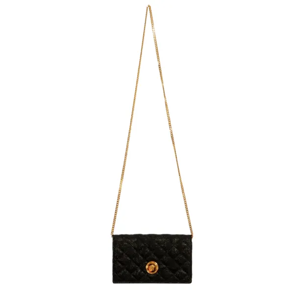 Túi Đeo Vai Nữ Versace Wool Barocco Mini Chain Shoulder Bag 1011785 1A15719 Màu Đen