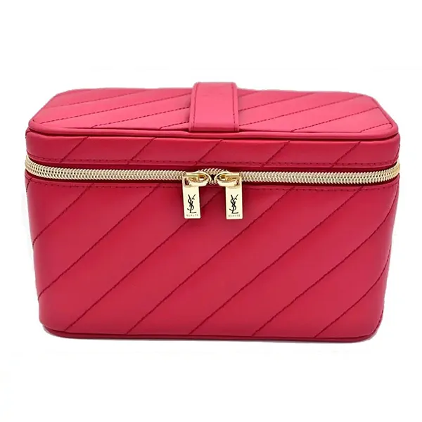 Túi Đựng Mỹ Phẩm Yves Saint Laurent YSL Beauty Gift Red Quilted Makeup Vanity Case Bag Màu Đỏ