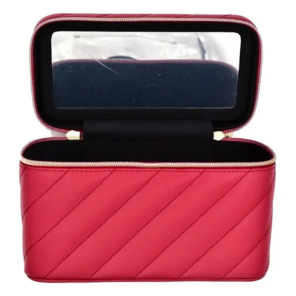 Túi Đựng Mỹ Phẩm Yves Saint Laurent YSL Beauty Gift Red Quilted Makeup Vanity Case Bag Màu Đỏ