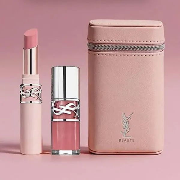 Túi Đựng Son Yves Saint Laurent YSL Lovenude Lipstick Pouch FCA Pink Màu Hồng Nhạt