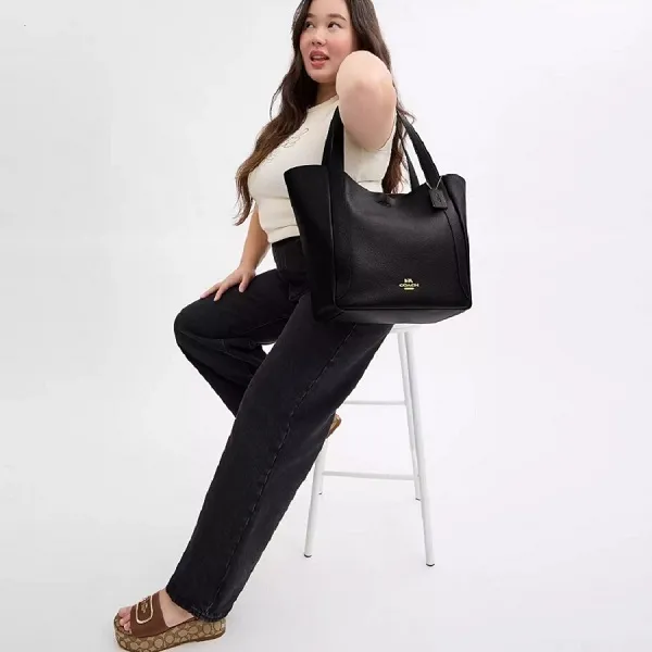 Túi Tote Nữ Coach Hadley Tote Bag Black CV996-IMBLK Màu Đen