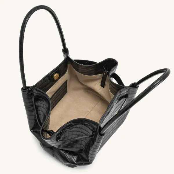 Túi Tote Nữ JW Pei Hana Medium Tote Bag Black Croc Màu Đen