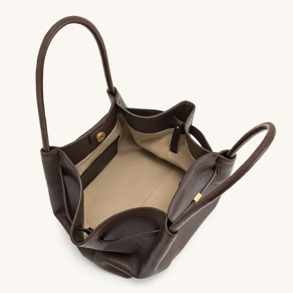 Túi Tote Nữ JW Pei Hana Medium Tote Bag Dark Brown Màu Nâu