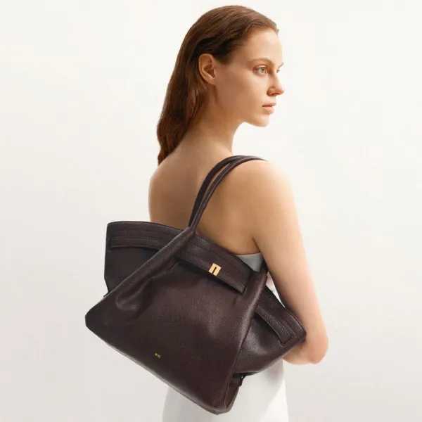 Túi Tote Nữ JW Pei Hana Medium Tote Bag Dark Brown Màu Nâu