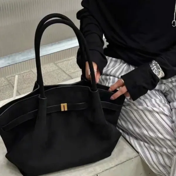 Túi Tote Nữ JW Pei Hana Medium Faux Suede Black Bag Màu Đen