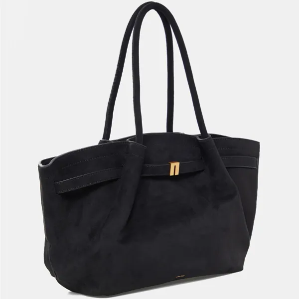 Túi Tote Nữ JW Pei Hana Medium Faux Suede Black Bag Màu Đen