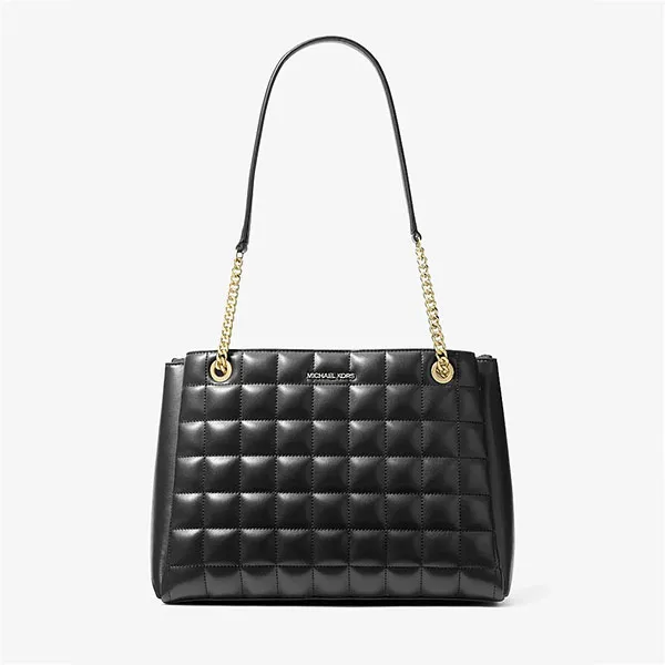 Túi Tote Nữ Michael Kors MK 35S6G1SE2Y Outlet Soho Medium Quilted Bag Black Màu Đen