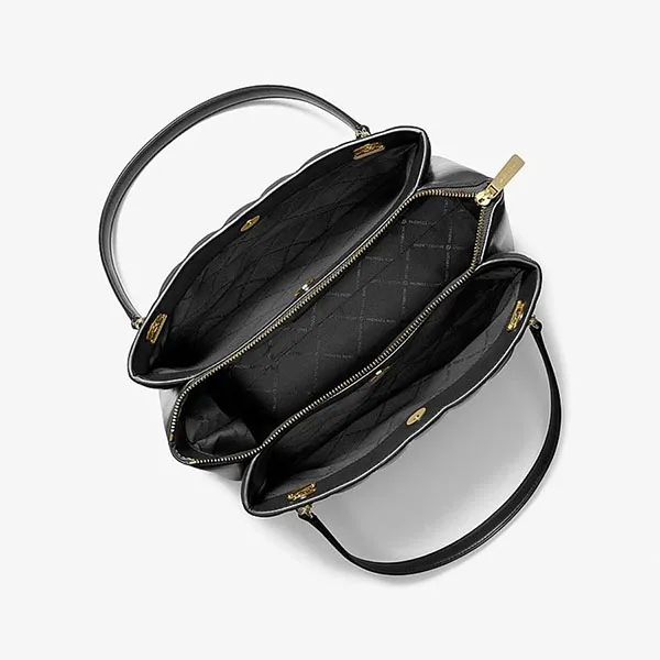 Túi Tote Nữ Michael Kors MK 35S6G1SE2Y Outlet Soho Medium Quilted Bag Black Màu Đen