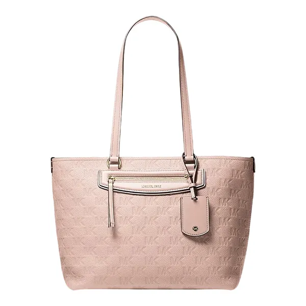 Túi Tote Nữ Michael Kors MK Jet Set Travel Medium Logo Embossed Leather Bag 30S6GTVT6B Màu Hồng