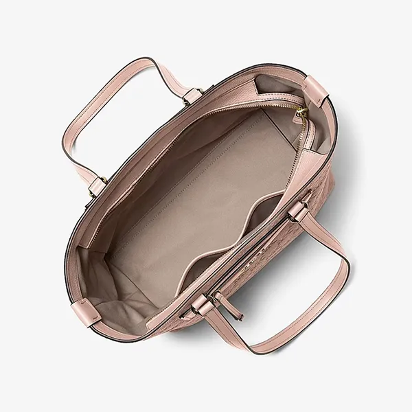 Túi Tote Nữ Michael Kors MK Jet Set Travel Medium Logo Embossed Leather Bag 30S6GTVT6B Màu Hồng