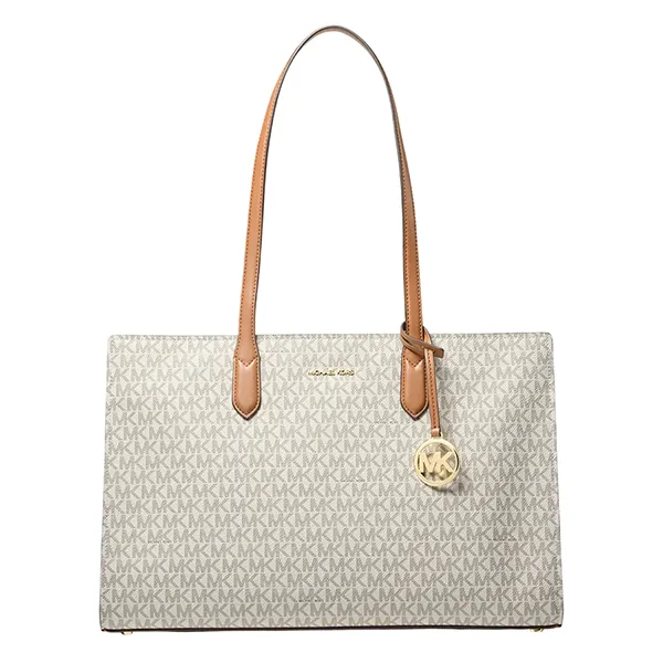 Túi Tote Nữ Michael Kors MK Scarlett Medium Signature Logo Tote Bag 30S6GETT2B Màu Kem