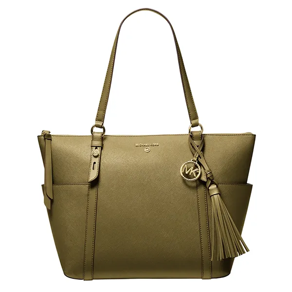 Túi Tote Nữ Michael Kors MK Sullivan Large Saffiano Leather Top-Zip Tote Bag 30T0GNXT3L Màu Xanh Green