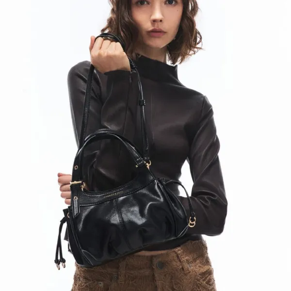 Túi Xách Tay Nữ Charles & Keith CNK Mini Lillith Drawstring Bucket Bag Black CK2-10782923_BLACK_S Màu Đen
