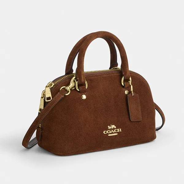 Túi Xách Tay Nữ Coach Lara Mini Satchel Bag Màu Nâu
