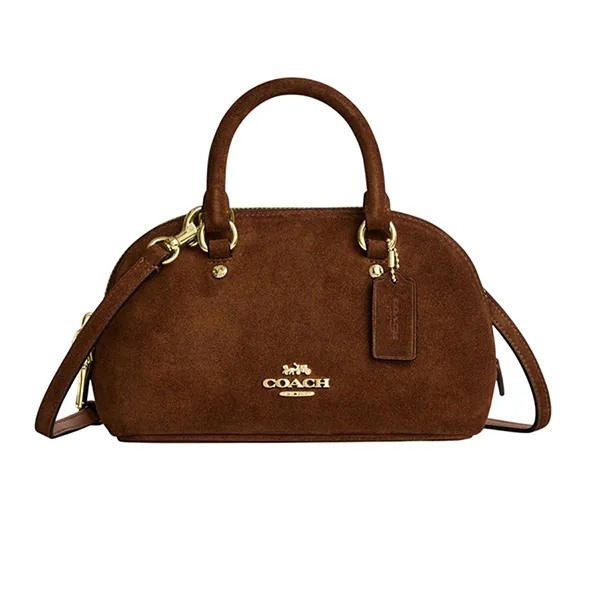 Túi Xách Tay Nữ Coach Lara Mini Satchel Bag Màu Nâu