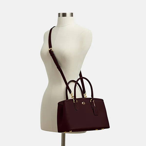 Túi Xách Tay Nữ Coach Legacy Carryall 28 Handle Bag Màu Đỏ Burgundy