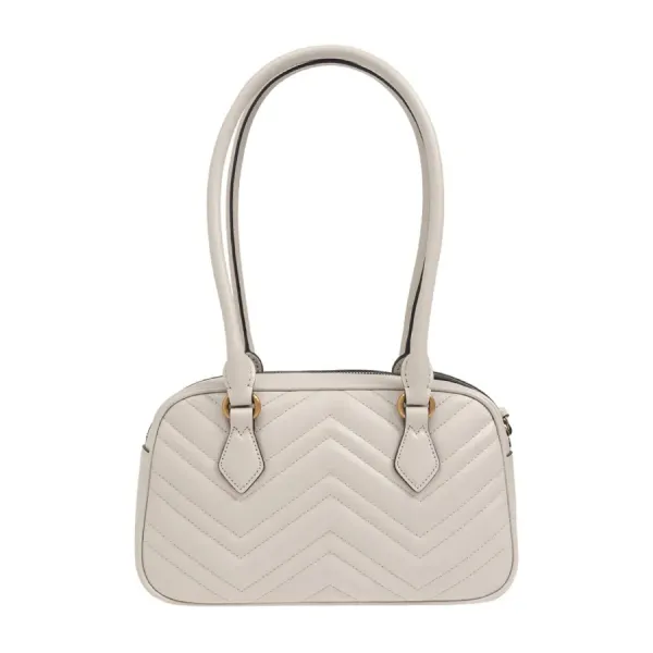 Túi Xách Tay Nữ Gucci Light Grey GG Marmont Small Top Handle Bag 795199 AABZB 1712 Màu Xám Trắng