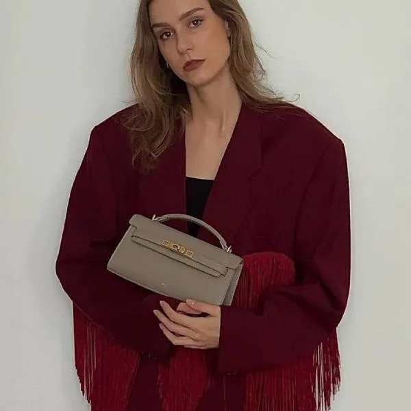 Túi Xách Tay Nữ JW Pei Noor Top Handle Bag Màu Xám Nhạt