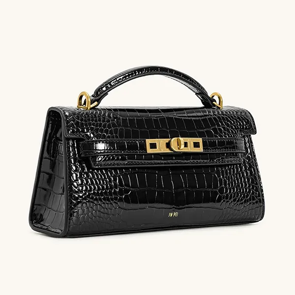 Túi Xách Tay Nữ JW Pei Noor Top Handle Bag Black Croc Màu Đen