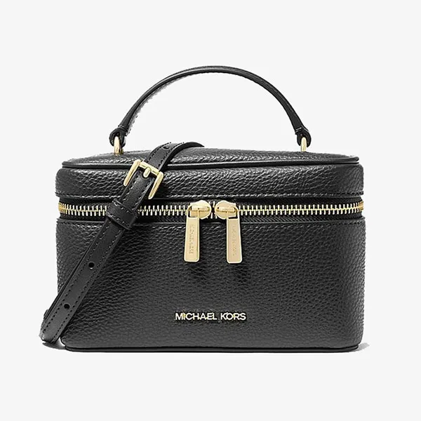 Túi Xách Tay Nữ Michael Kors MK 35F6GVFC5L Vivi Small Vanity Crossbody Bag Black Màu Đen