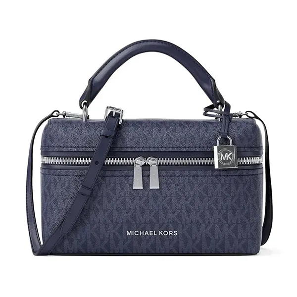 Túi Xách Tay Nữ Michael Kors MK Jana Extra-Small Signature Logo Convertible Crossbody Bag 32F5SQ1C0V Màu Xanh Navy
