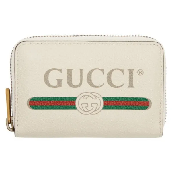 Ví Nữ Gucci White Logo Zip Around Wallet Màu Trắng