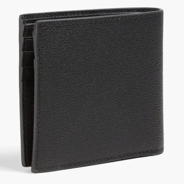 Ví Nam Bally Leather Wallet With Logo Plaque Màu Đen